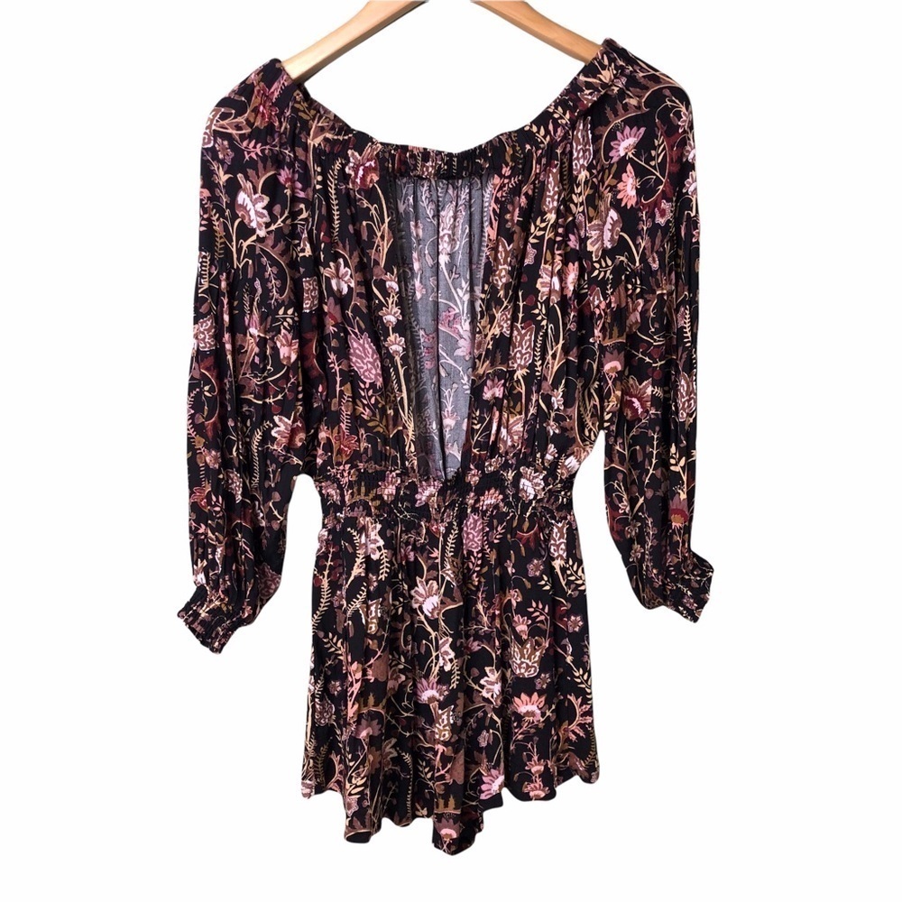 Free People Pretty and Free One Piece Shorts Romper Off the Shoulder Size Small - Picture 4 of 9